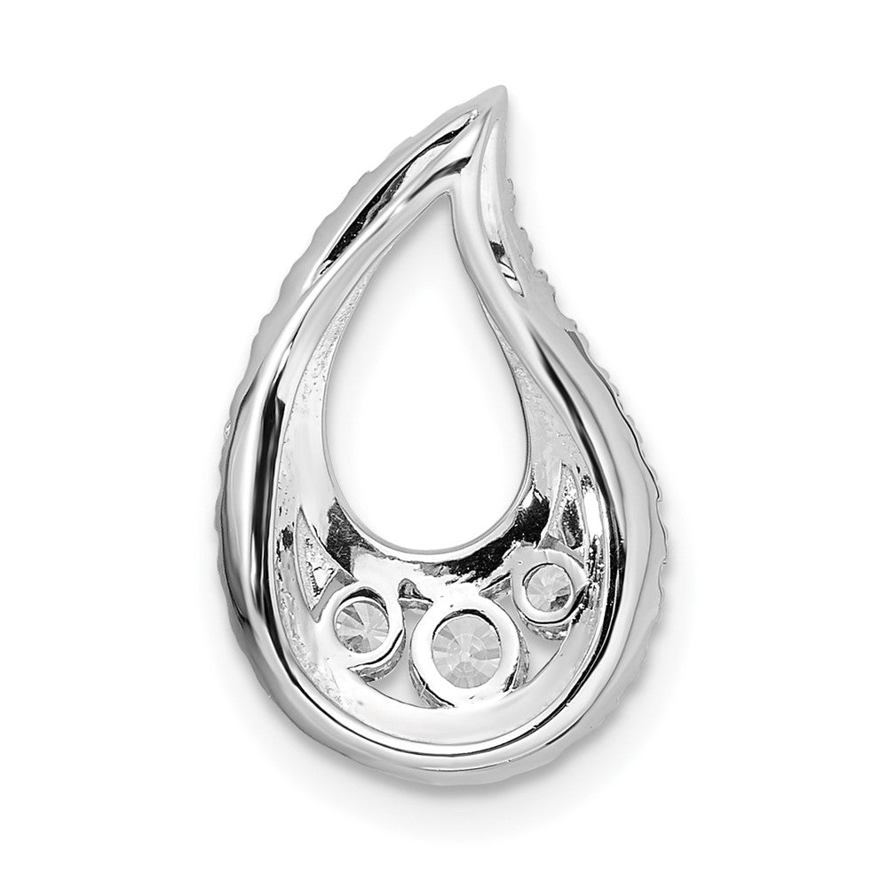 14K Weißgold 0,5 ct. Labordiamant VS/SI+ G+ Komplett-Tropfen-Cluster-Ketten-Gleitanhänger