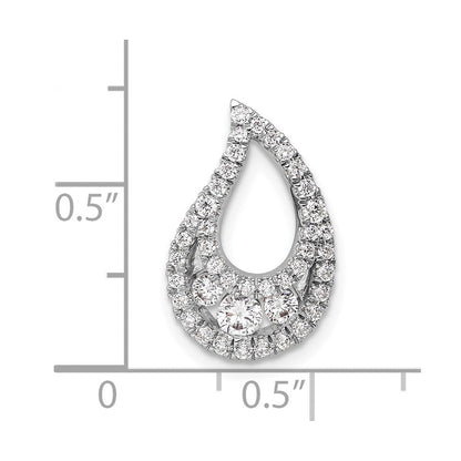 14K Weißgold 0,5 ct. Labordiamant VS/SI+ G+ Komplett-Tropfen-Cluster-Ketten-Gleitanhänger