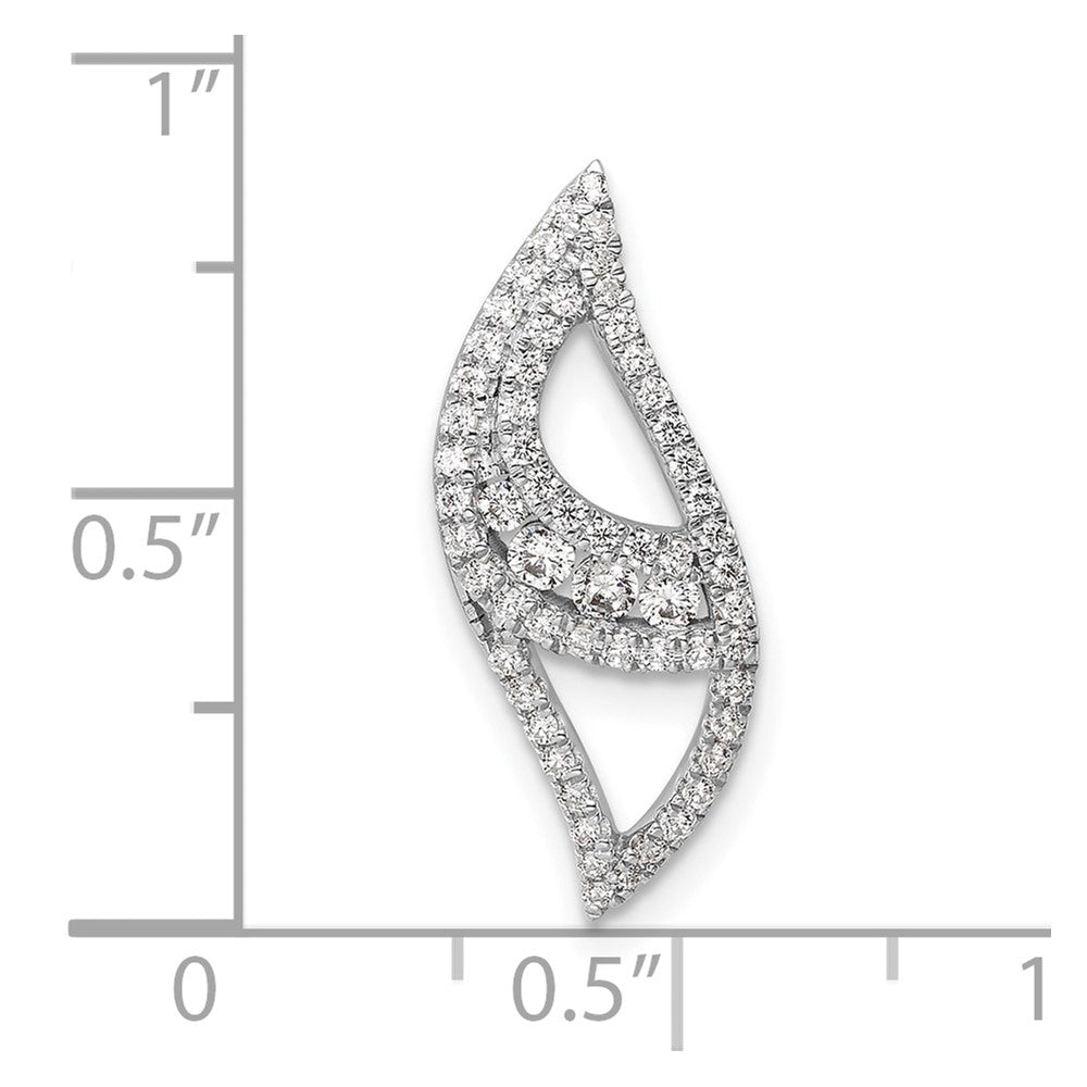 14K Weißgold 0,375 ct. Laborgezüchteter Diamant VS/SI+ G+ Komplette Modekette Gleitanhänger