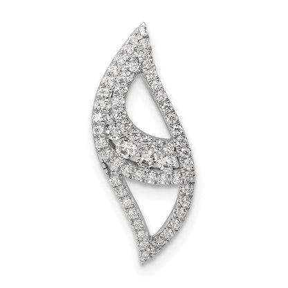 14K Weißgold 0,375 ct. Laborgezüchteter Diamant VS/SI+ G+ Komplette Modekette Gleitanhänger