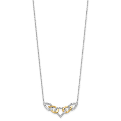 14K Bicolor Im Labor Gezüchtet Vs/si+ G+ Diamant Linked Tropfen Halskette