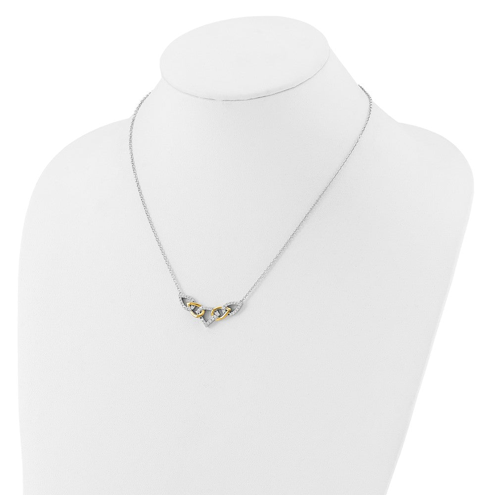 14K Bicolor Im Labor Gezüchtet Vs/si+ G+ Diamant Linked Tropfen Halskette