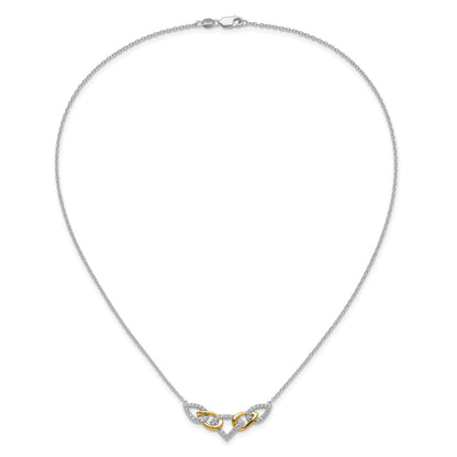 14K Bicolor Im Labor Gezüchtet Vs/si+ G+ Diamant Linked Tropfen Halskette