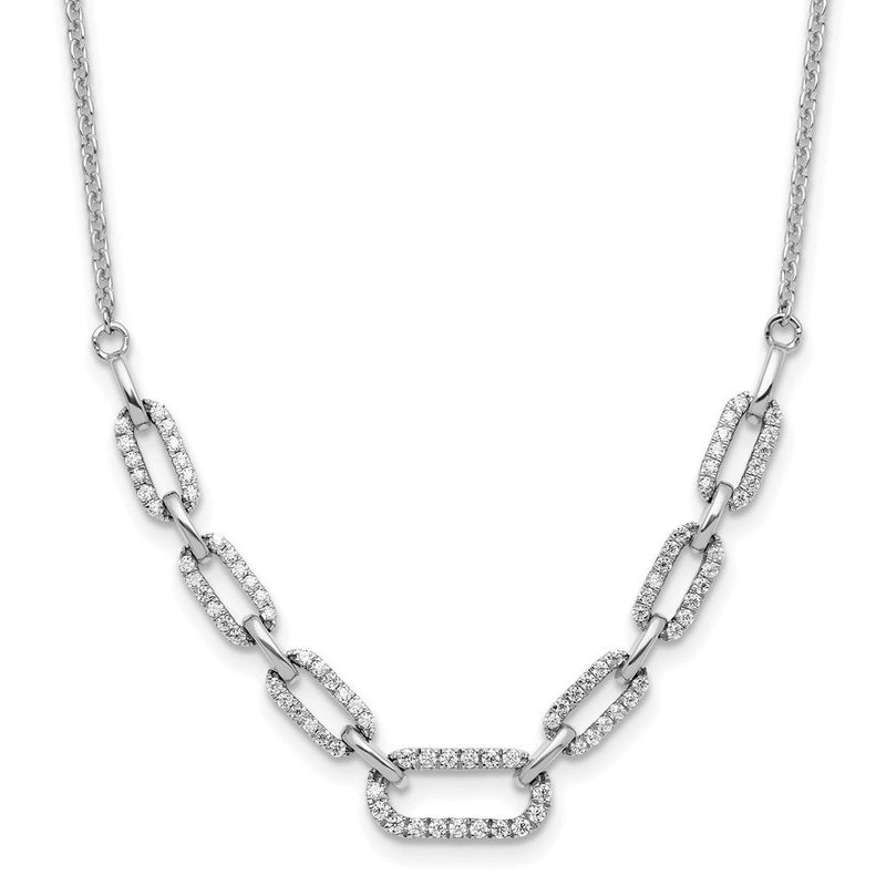 14K Weißgold 1/2 Ct. Im Labor Gezüchtet Diamant Vs/si+ G+ 18.25 Zoll Fantasieglieder Halskette
