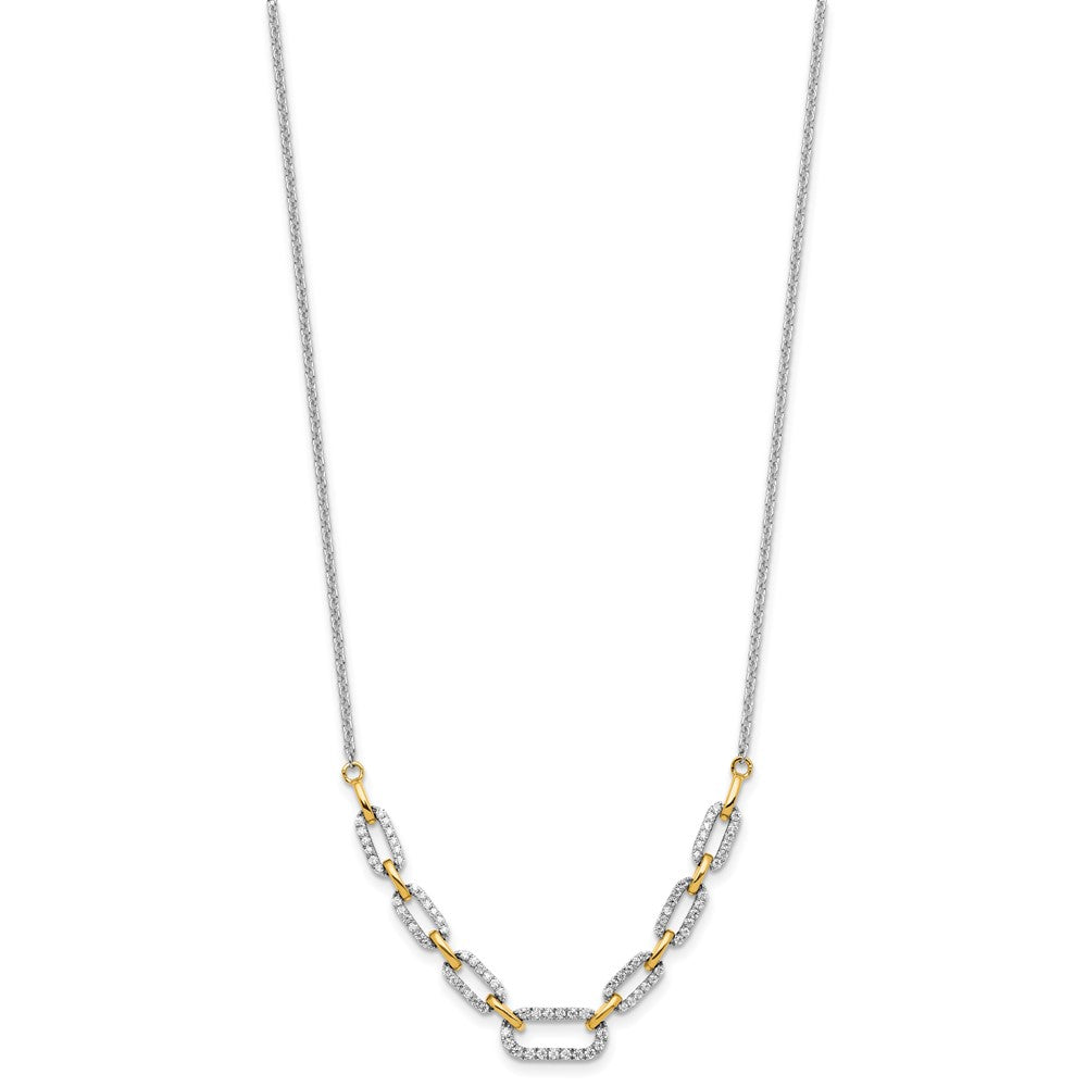 14K Bicolor 1/2 Ct. Im Labor Gezüchtet Diamant Vs/si+ G+ 18.25 Zoll Fantasieglieder Halskette