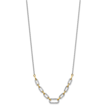14K Bicolor 1/2 Ct. Im Labor Gezüchtet Diamant Vs/si+ G+ 18.25 Zoll Fantasieglieder Halskette