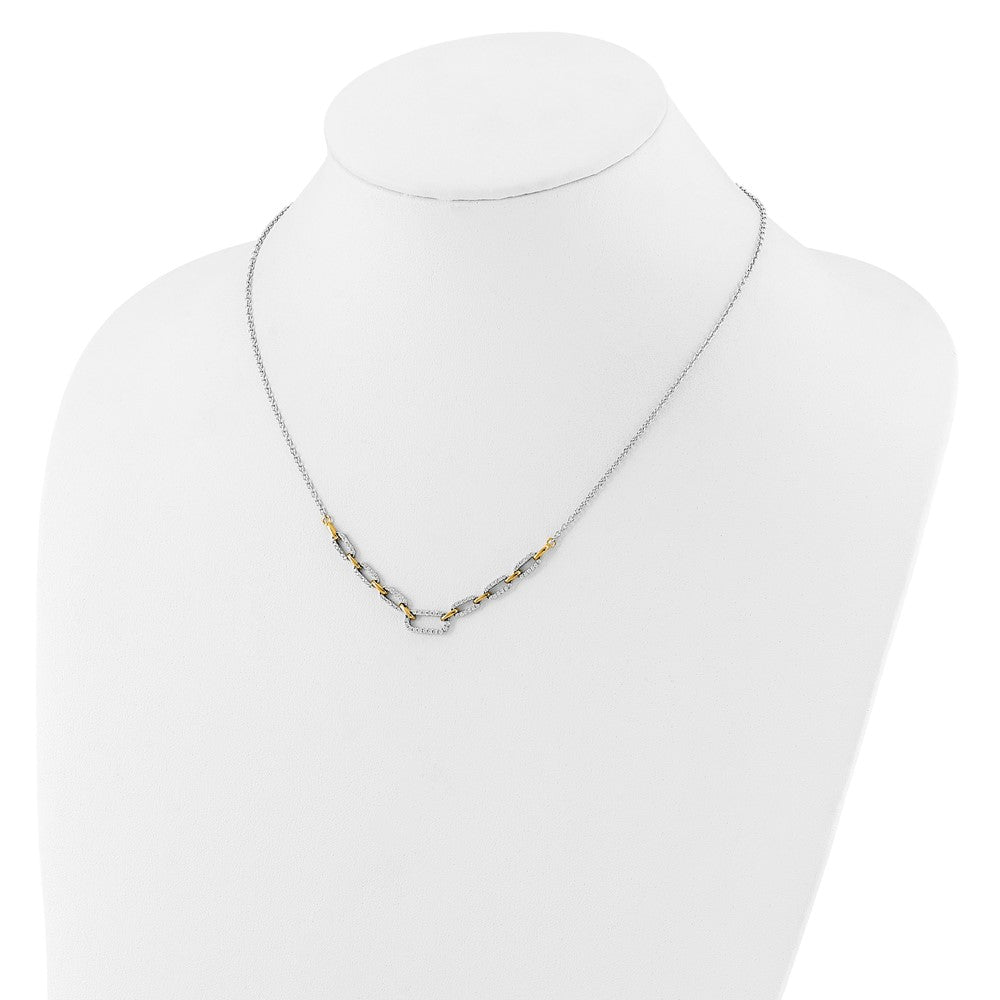14K Bicolor 1/2 Ct. Im Labor Gezüchtet Diamant Vs/si+ G+ 18.25 Zoll Fantasieglieder Halskette