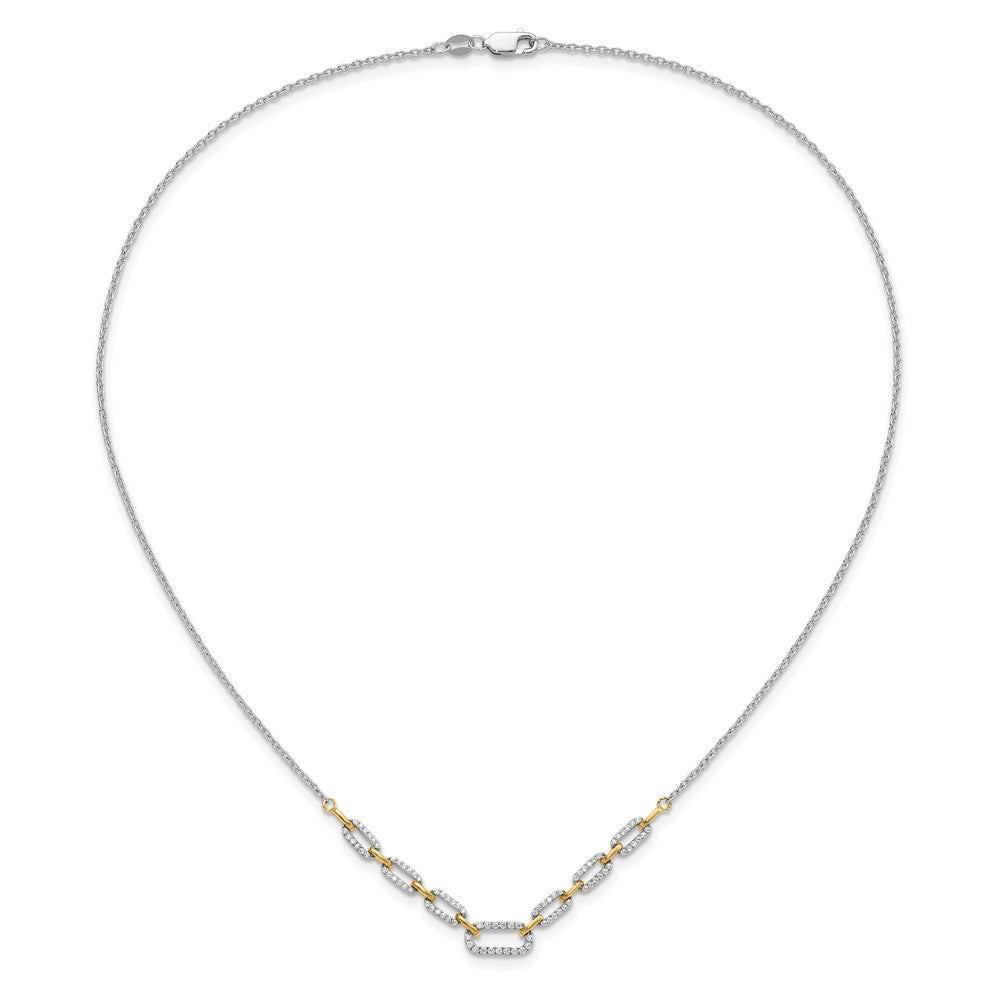 14K Bicolor 1/2 Ct. Im Labor Gezüchtet Diamant Vs/si+ G+ 18.25 Zoll Fantasieglieder Halskette