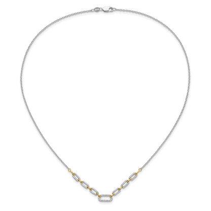 14K Bicolor 1/2 Ct. Im Labor Gezüchtet Diamant Vs/si+ G+ 18.25 Zoll Fantasieglieder Halskette
