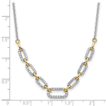 14K Bicolor 1/2 Ct. Im Labor Gezüchtet Diamant Vs/si+ G+ 18.25 Zoll Fantasieglieder Halskette