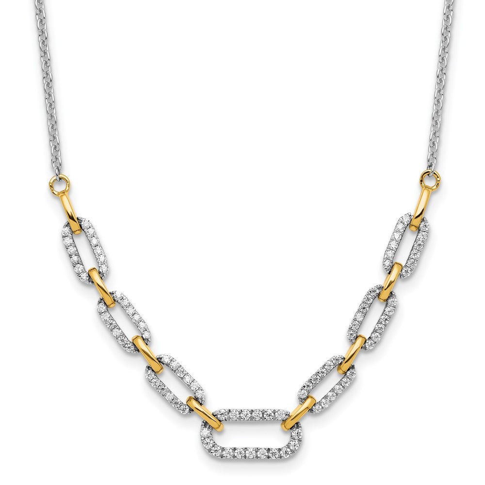 14K Bicolor 1/2 Ct. Im Labor Gezüchtet Diamant Vs/si+ G+ 18.25 Zoll Fantasieglieder Halskette