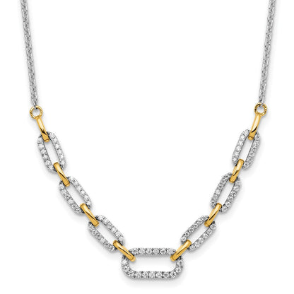 14K Bicolor 1/2 Ct. Im Labor Gezüchtet Diamant Vs/si+ G+ 18.25 Zoll Fantasieglieder Halskette