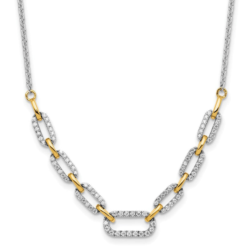 14K Bicolor 1/2 Ct. Im Labor Gezüchtet Diamant Vs/si+ G+ 18.25 Zoll Fantasieglieder Halskette