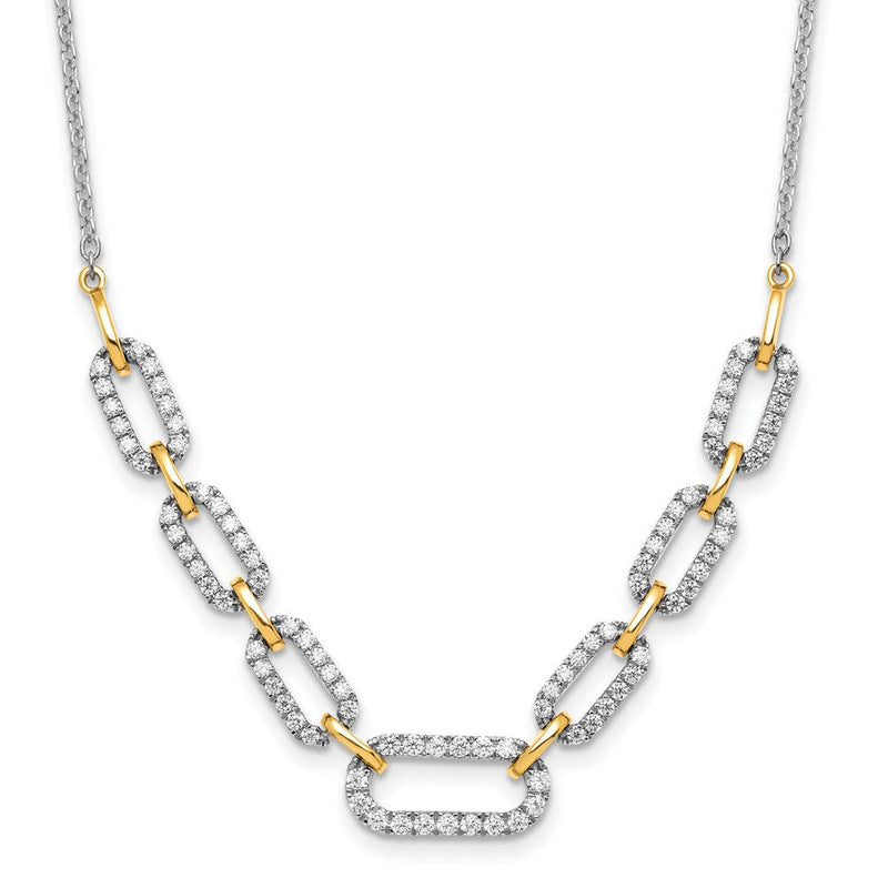 14K Bicolor 1 Ct. Im Labor Gezüchtet Diamant Vs/si+ G+ 18 Zoll Fantasieglieder Halskette