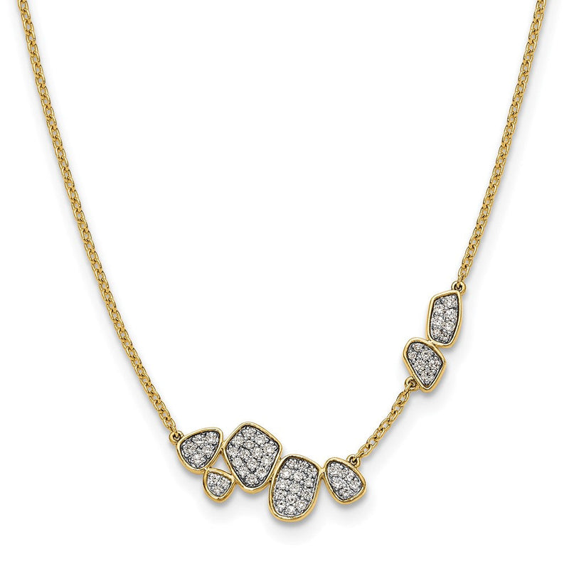 14K Gelbgold 1/2 Ct. Im Labor Gezüchtet Diamant Vs/si+ G+ 16 Zoll Fantasie Cluster Halskette