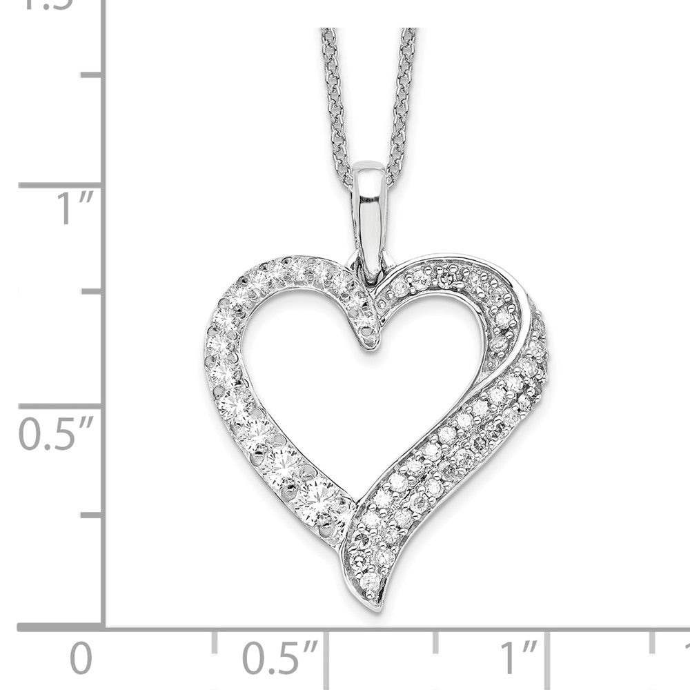 14K Weißgold 0,5 ct. Laborgezüchteter Diamant VS/SI+ G+ 18 Zoll Herz-Anhänger-Halskette