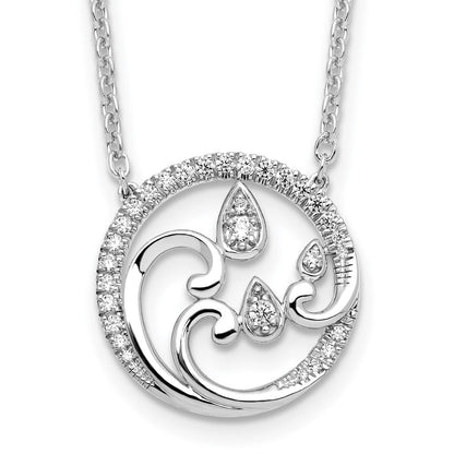 14K Weißgold 1/4 Karat Im Labor Gezüchtet Diamant Vs/si+ G+ 18 Zoll Fantasie Design Halskette