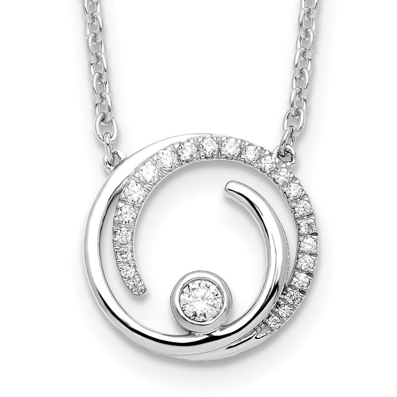 14K Weißgold 1/5 Ct. Im Labor Gezüchtet Diamant Vs/si+ G+ 18 Zoll Fantasie Wirbel Kreis Design Halskette