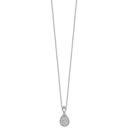 14K Weißgold 0,2 ct. Laborgezüchteter Diamant VS/SI+ G+ 45,7 cm Tropfen-Anhänger-Halskette