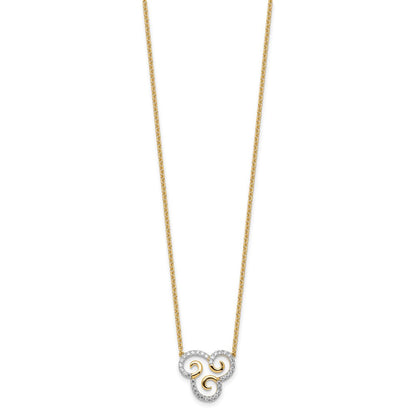 14K Gelbgold 1/4 Ct. Im Labor Gezüchtet Diamant Vs/si+ G+ Swirls 18 Zoll Halskette