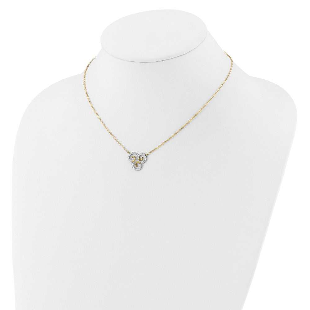 14K Gelbgold 1/4 Ct. Im Labor Gezüchtet Diamant Vs/si+ G+ Swirls 18 Zoll Halskette