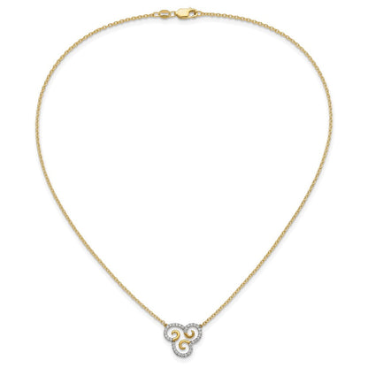 14K Gelbgold 1/4 Ct. Im Labor Gezüchtet Diamant Vs/si+ G+ Swirls 18 Zoll Halskette