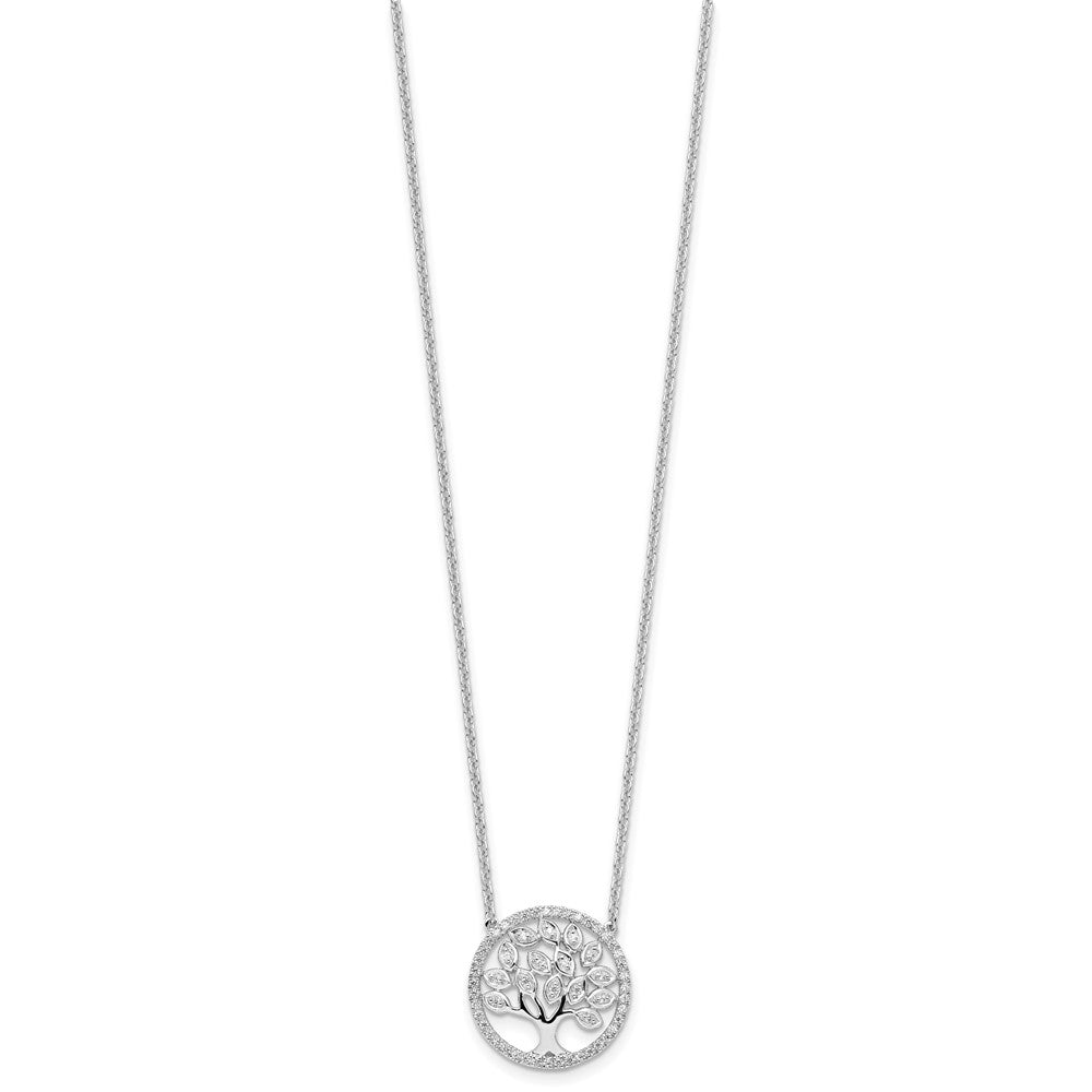 14K Weißgold 1/3 Karat Im Labor Gezüchtet Diamant Vs/si+ G+ 18 Zoll Baum Of Leben Halskette
