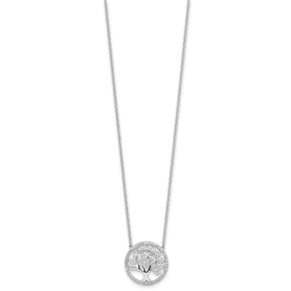 14K Weißgold 1/3 Karat Im Labor Gezüchtet Diamant Vs/si+ G+ 18 Zoll Baum Of Leben Halskette