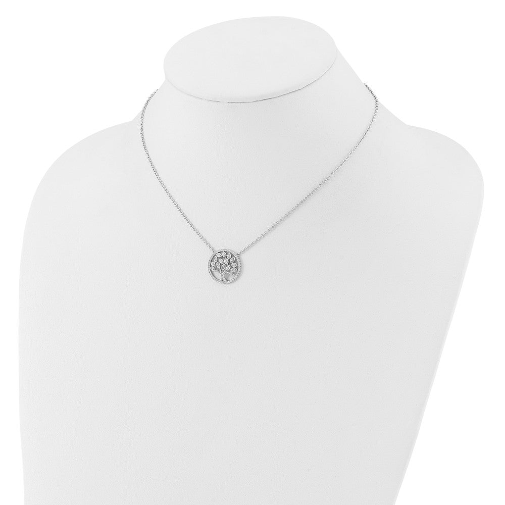 14K Weißgold 1/3 Karat Im Labor Gezüchtet Diamant Vs/si+ G+ 18 Zoll Baum Of Leben Halskette