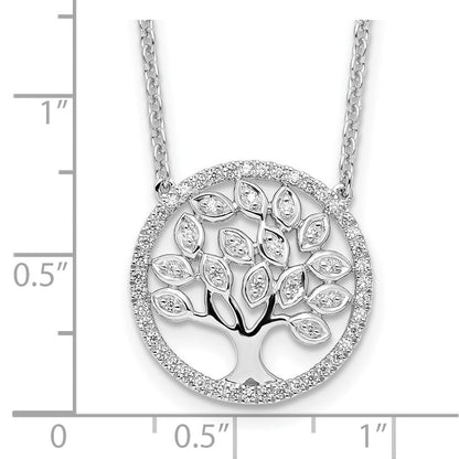 14K Weißgold 1/3 Karat Im Labor Gezüchtet Diamant Vs/si+ G+ 18 Zoll Baum Of Leben Halskette