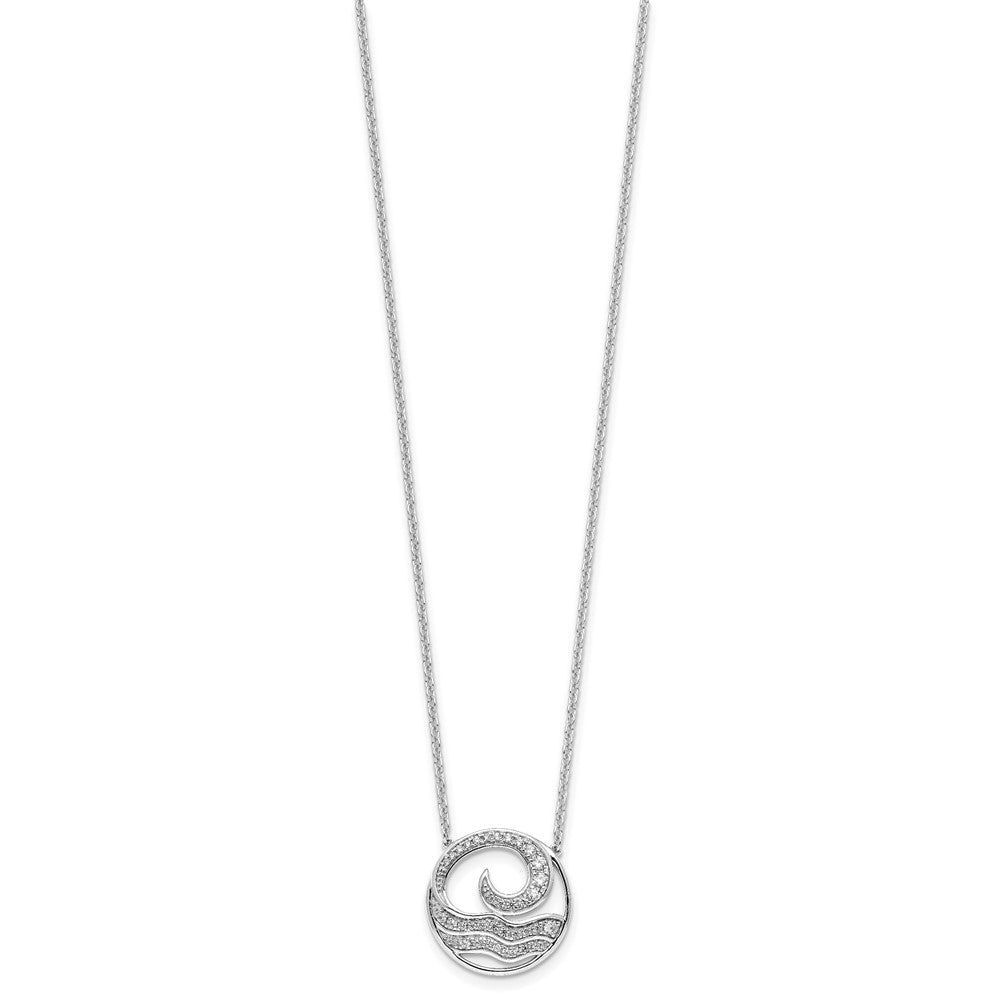 14K Weißgold Im Labor Gezüchtet Vs/si+ G+ Diamant Ocean in Kreis Halskette