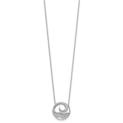 14K Weißgold Im Labor Gezüchtet Vs/si+ G+ Diamant Ocean in Kreis Halskette
