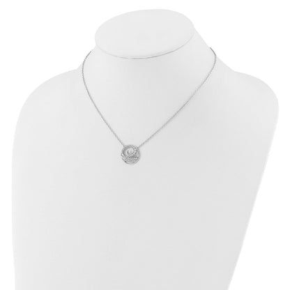 14K Weißgold Im Labor Gezüchtet Vs/si+ G+ Diamant Ocean in Kreis Halskette