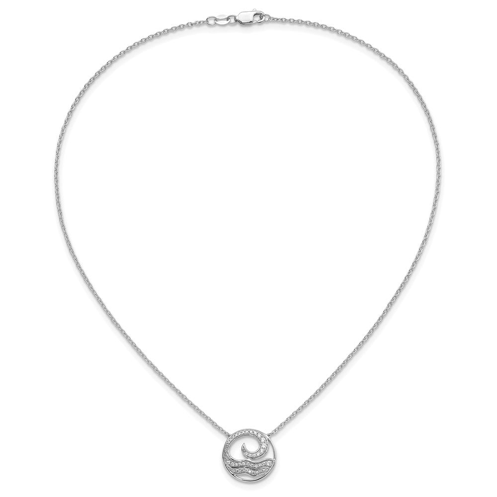 14K Weißgold Im Labor Gezüchtet Vs/si+ G+ Diamant Ocean in Kreis Halskette