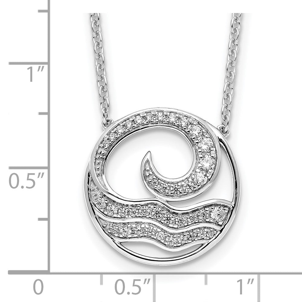 14K Weißgold Im Labor Gezüchtet Vs/si+ G+ Diamant Ocean in Kreis Halskette