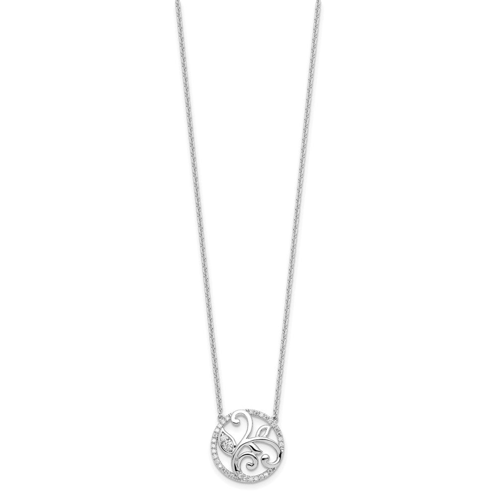 14K Weißgold Im Labor Gezüchtet Vs/si+ G+ Diamant Blumen Kreis Halskette