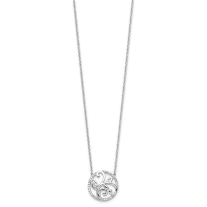 14K Weißgold Im Labor Gezüchtet Vs/si+ G+ Diamant Blumen Kreis Halskette