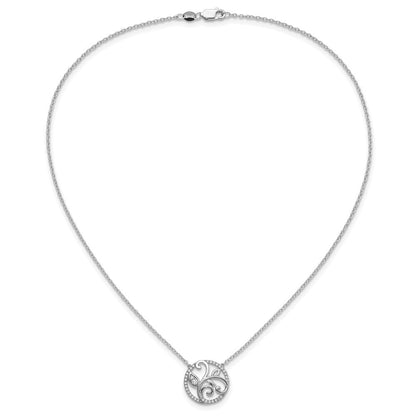 14K Weißgold Im Labor Gezüchtet Vs/si+ G+ Diamant Blumen Kreis Halskette