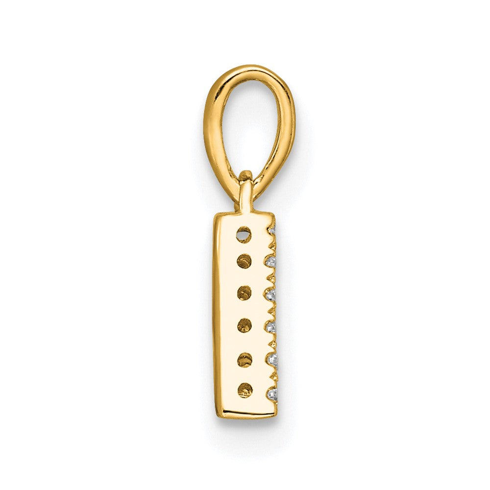 10K Gelbgold 10K Diamant Buchstabe A Initiale mit Bail Anhänger
