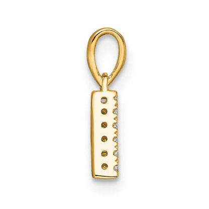 10K Gelbgold 10K Diamant Buchstabe A Initiale mit Bail Anhänger