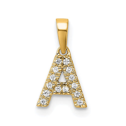 10K Gelbgold 10K Diamant Buchstabe A Initiale mit Bail Anhänger