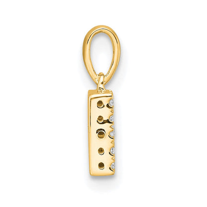 10K Gelbgold 10K Diamant Buchstabe B Initiale mit Bail Anhänger