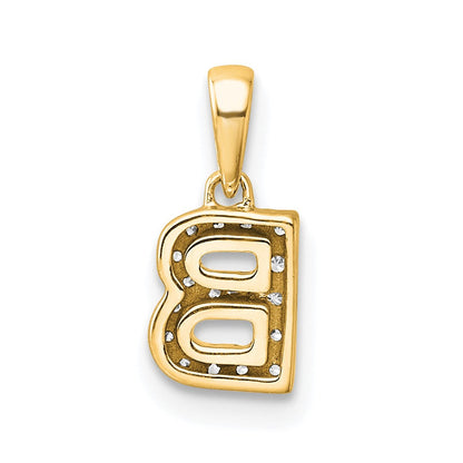 10K Gelbgold 10K Diamant Buchstabe B Initiale mit Bail Anhänger