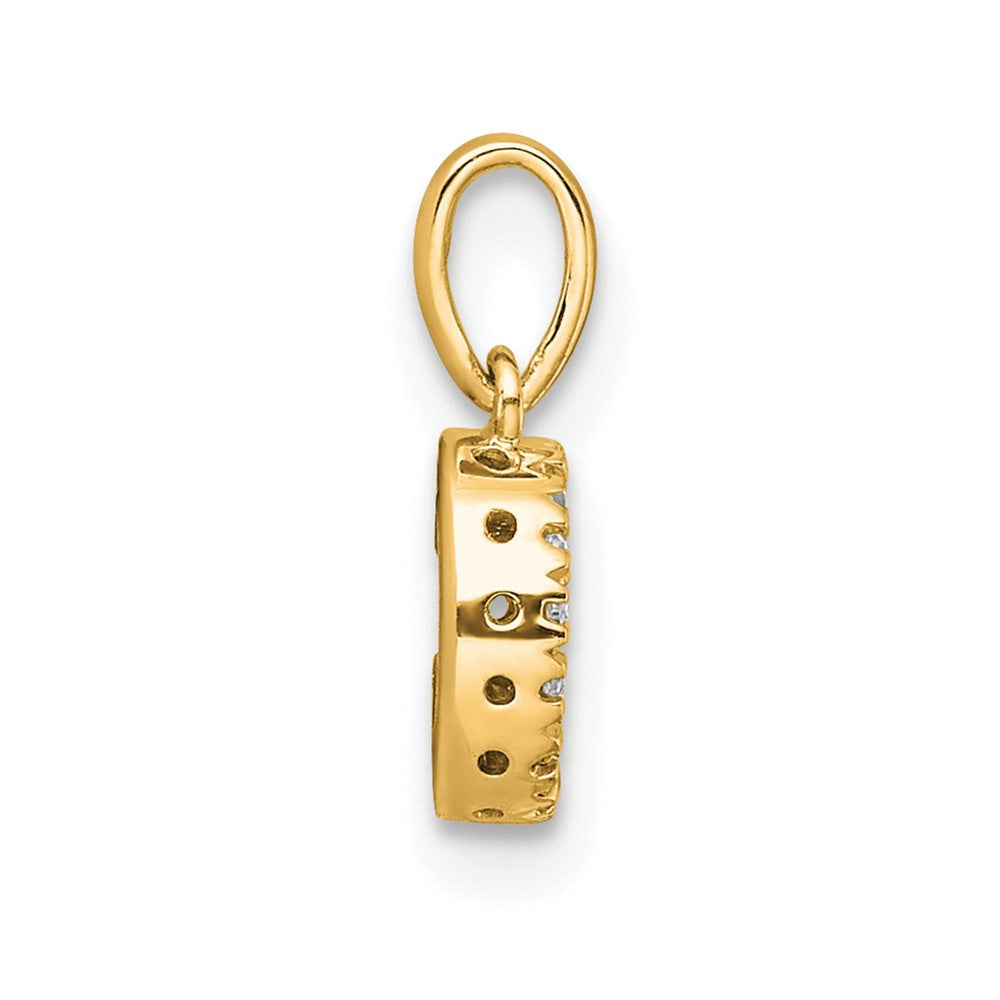 10K Gelbgold 10K Diamant Buchstabe C Initiale mit Bail Anhänger