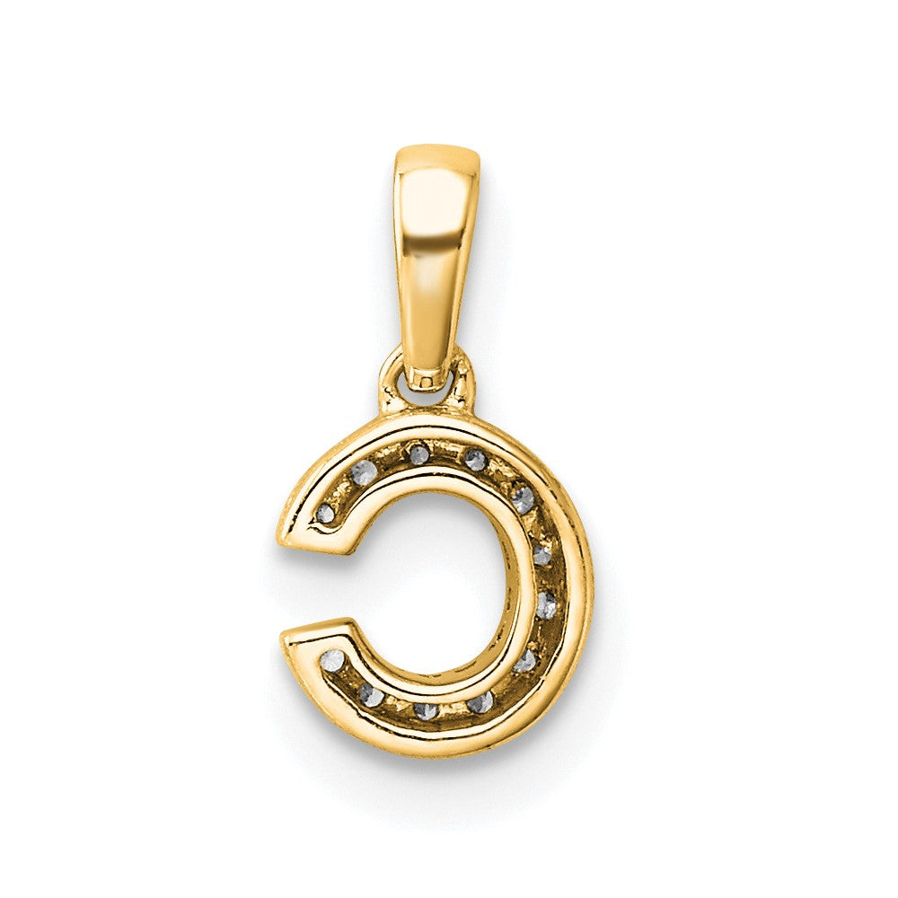 10K Gelbgold 10K Diamant Buchstabe C Initiale mit Bail Anhänger