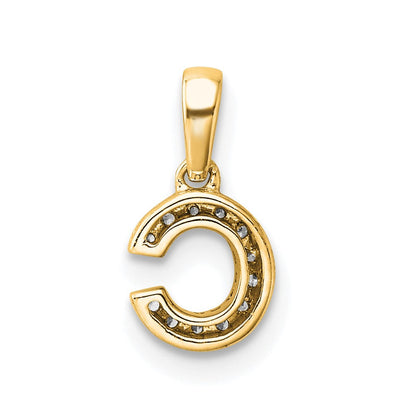 10K Gelbgold 10K Diamant Buchstabe C Initiale mit Bail Anhänger