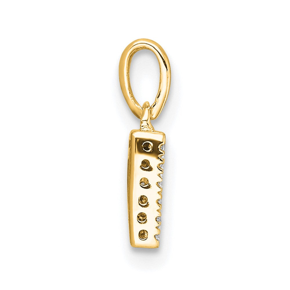 10K Gelbgold 10K Diamant Buchstabe D Initiale mit Bail Anhänger