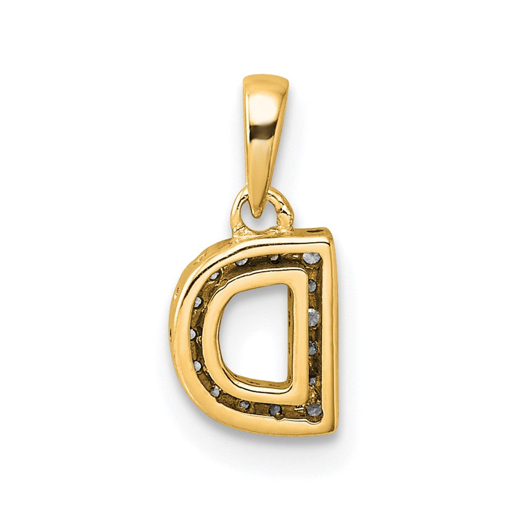 10K Gelbgold 10K Diamant Buchstabe D Initiale mit Bail Anhänger