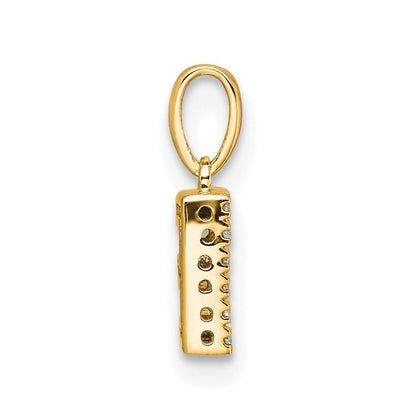 10K Gelbgold 10K Diamant Buchstabe E Initiale mit Bail Anhänger