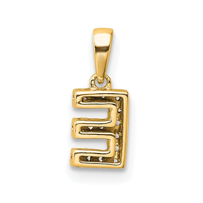 10K Gelbgold 10K Diamant Buchstabe E Initiale mit Bail Anhänger